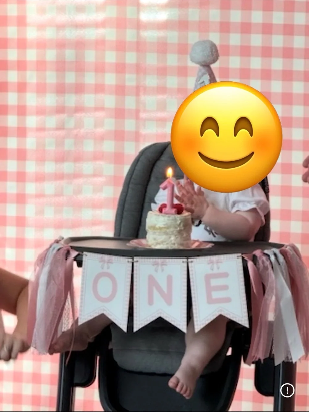 Pink ONE High Chair Banner Garland for First Birthday